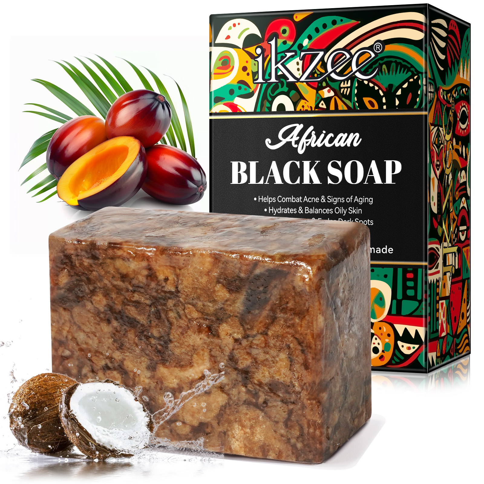 IKZEE Clears Impurities Fades Dark Spots African Black Soap  - Image 2