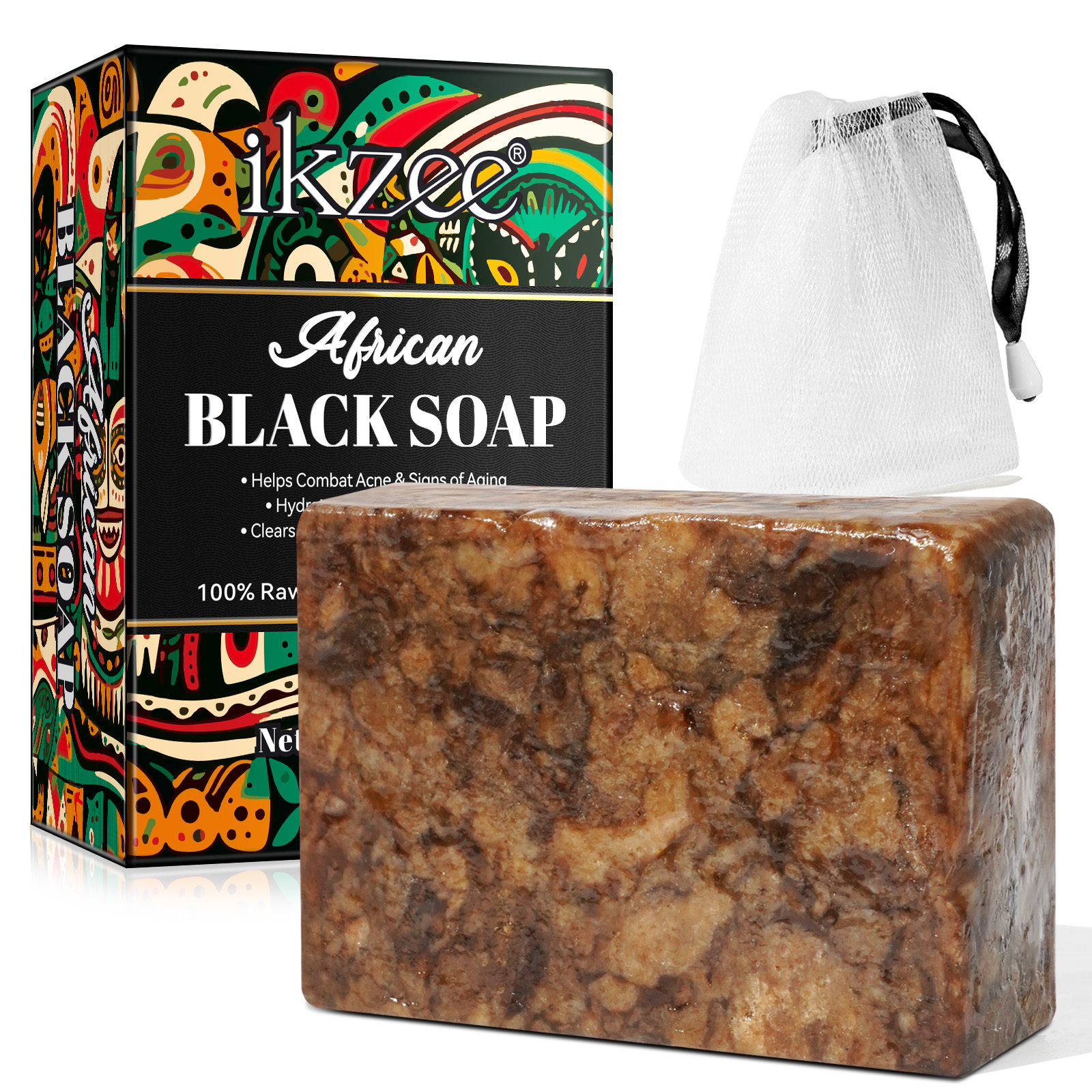IKZEE Clears Impurities Fades Dark Spots African Black Soap  - Image 3