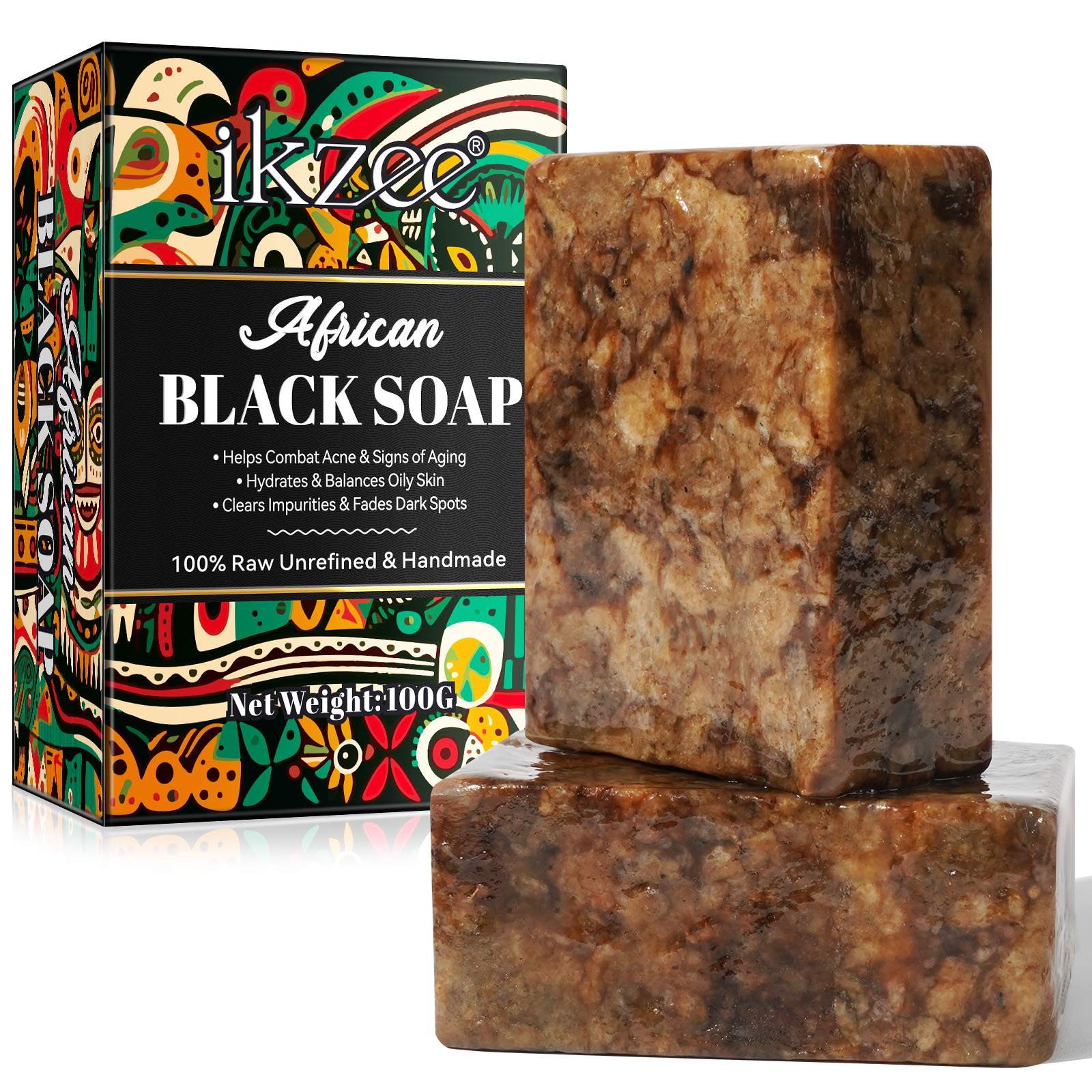IKZEE Clears Impurities Fades Dark Spots African Black Soap  - Image 4