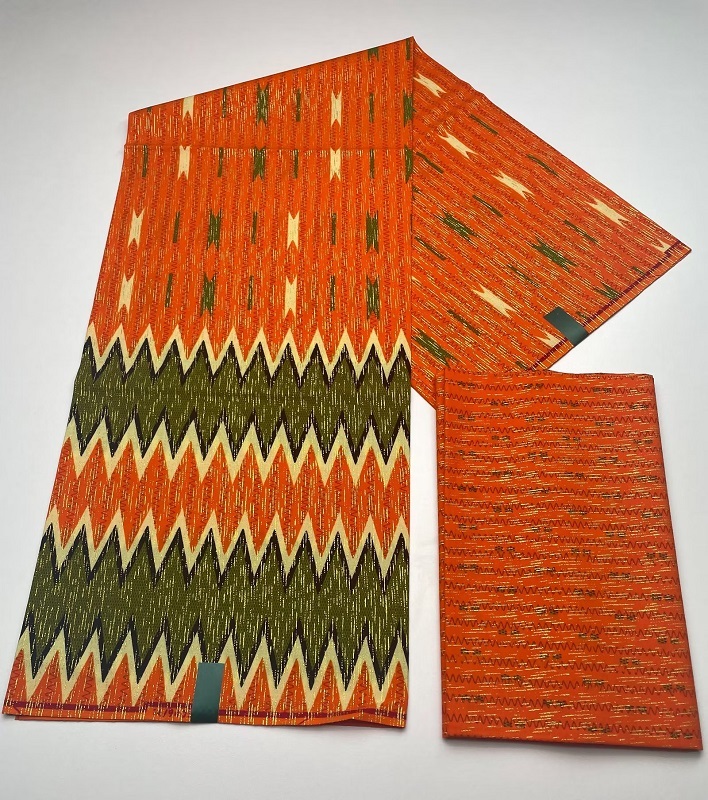 Latest African 100% Cotton Wax Print Fabric Holland Kente Golden Wax 4 Yards+ 2 Yards for men & women Dress - Image 3